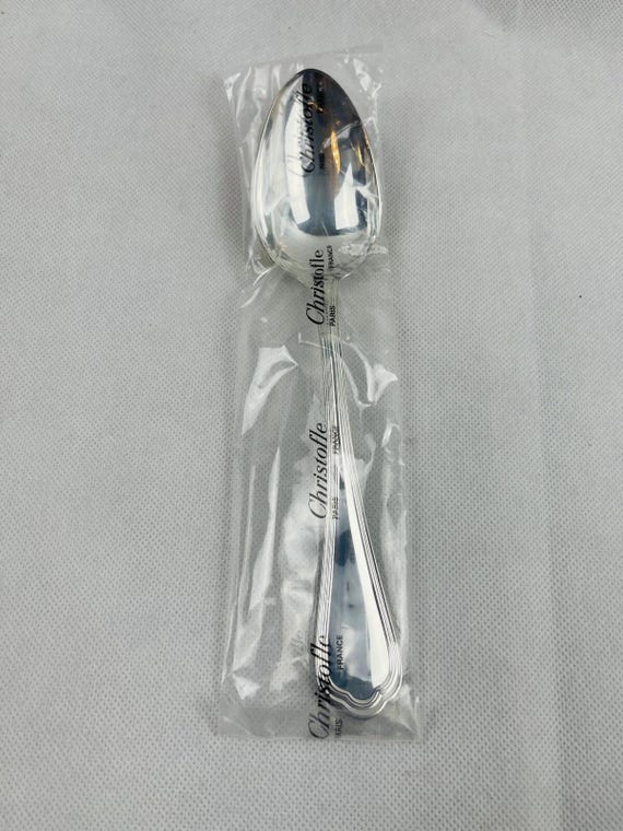 12 cuillères à soupe métal argenté orfèvre Christofle modèle Spatours French silver-plated soup spoons - France