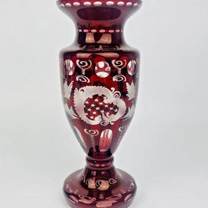 Burgundy Red Boho Crystal Vase