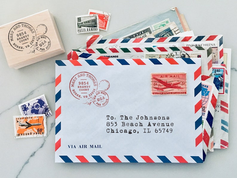 USPS Post Address Stamp Personalized Return Address Stamp Etsy