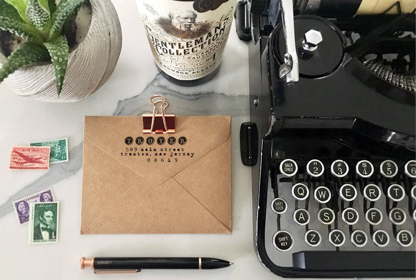 Typewriter Stamp, Typewriter Keys, Personalized Return Address Stampe…