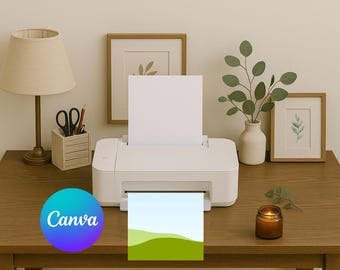 Video Printer Mockup (Canva Editable Template)