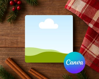 Winter Coaster Mockup (Canva Editable Template)