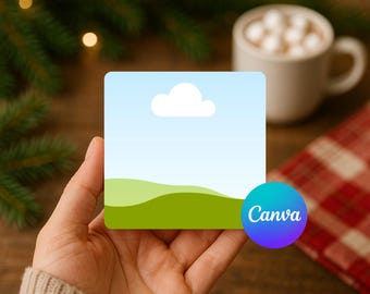 Holiday Coaster Mockup (Canva Editable Template)