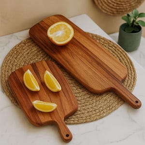 Rustic Wooden Cutting Board with Handle – Perfect for Serving, Chopping & Kitchen Décor