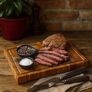 End Grain Bamboo Cutting Board with Juice Groove – Durable and Stylish Kitchen Board for Chopping, Carving & Serving
