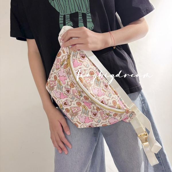 Magic friends Whimsical  Theme Park Fanny Pack – Cute Cartoon-Inspired Crossbody Bag for Magical Adventures & Family Trips
