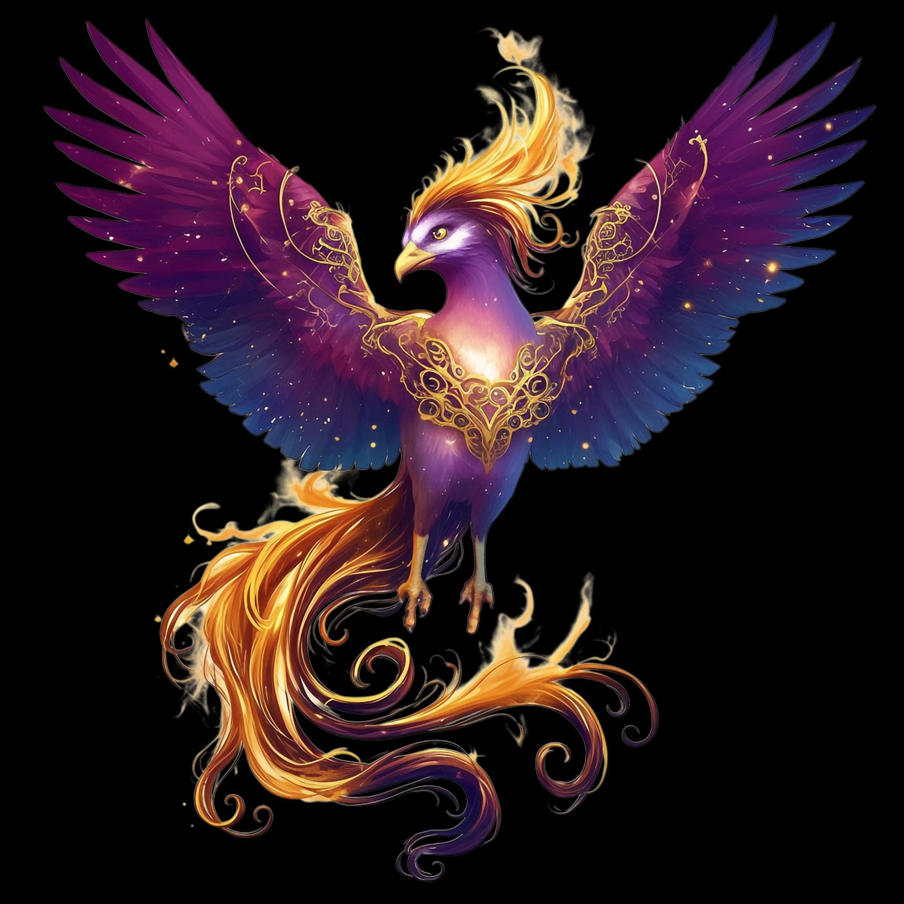 Phoenix Clipart Bundle – Mythical Fire Bird Illustration PNG, Fantasy ...