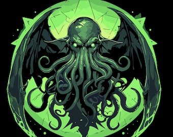Cthulhu Clipart Set, Lovecraft Fantasy, 35 PNG (Digital Download)