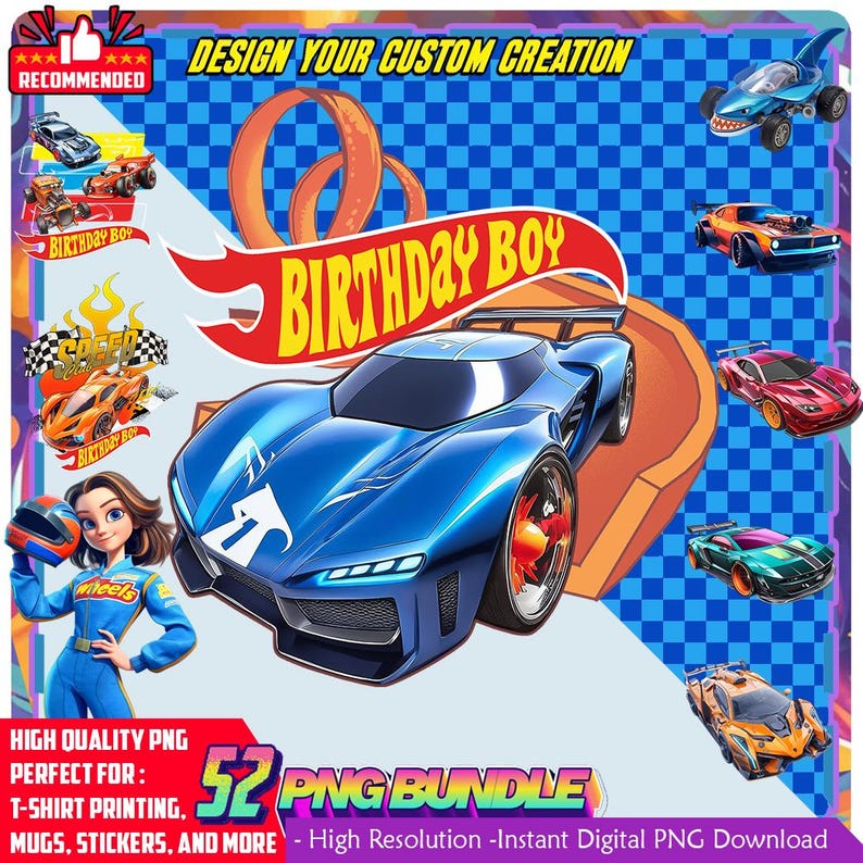 Hot Wheels PNG Clipart Bundle: Racing Car Graphics (digital Download ...