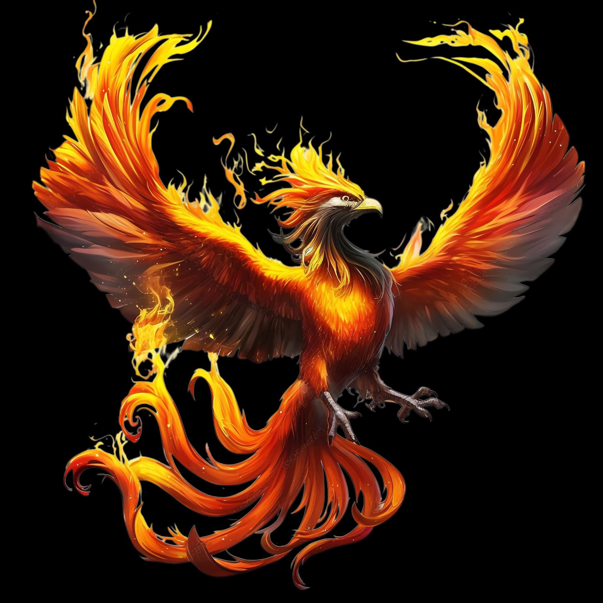 Phoenix Clipart Bundle – Mythical Fire Bird Illustration PNG, Fantasy ...