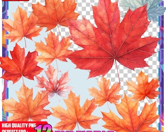 Maple Leaf Clipart Bundle | Autumn Art (Digital Download)
