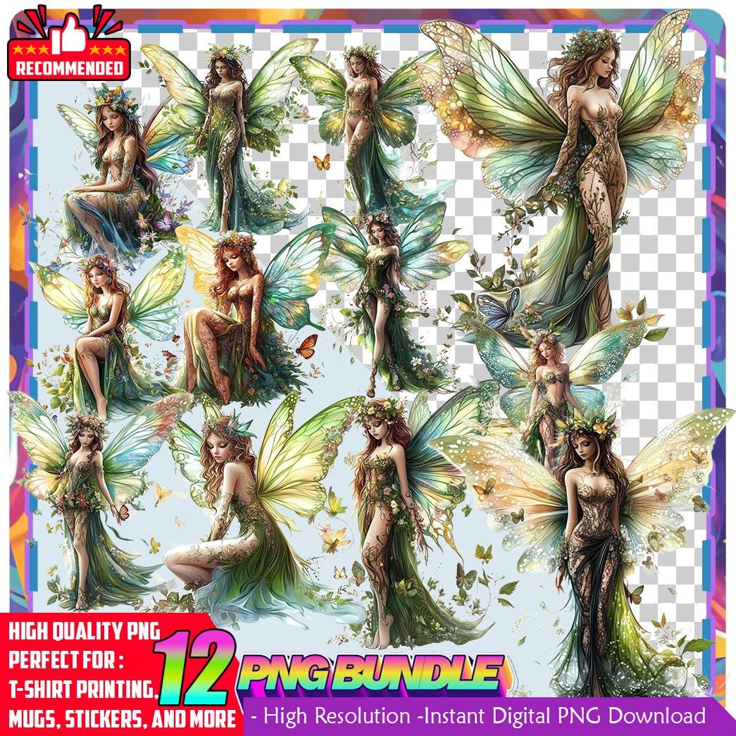 Butterfly Wing Fairy Clipart Bundle: Fantasy PNG Images (digital ...