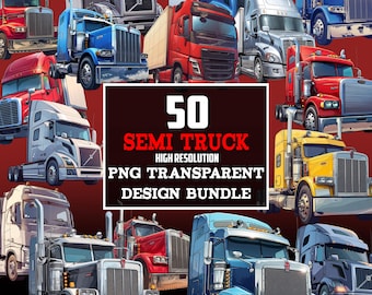 Semi Truck PNG Clipart Bundle: Big Rig Designs (Digital Download)