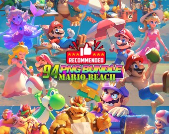 Beach Plumber Hero Clipart Bundle – Summer Cartoon Character PNG, Tropical Gaming Party & Crafts | Instant Digital Download