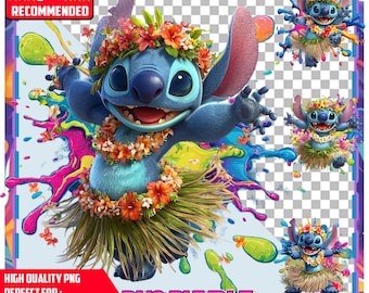 アロハ スティッチ PNG、ハワイアン ディズニー スティッチ昇華