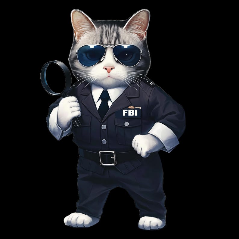 FBI Cat Clipart Bundle | Sleek Mystery Art (digital Download) - Etsy
