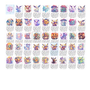 Puede incluir: Una colecci&oacute;n de 45 im&aacute;genes coloridas, creadas digitalmente, con varios personajes de Pok&eacute;mon. Cada imagen es una ilustraci&oacute;n &uacute;nica con colores vibrantes y dise&ntilde;os detallados, ideal para los fan&aacute;ticos de la franquicia.