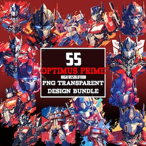 Optimus Prime Clipart Bundle: Transformers Robot PNG (Digital Download