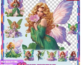 Paquete de imágenes prediseñadas de hadas místicas / Diseños de bosque encantado (descarga digital)
