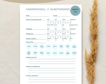 Mood Tracker Self-Care | Daily Reflection | Positive Thinking | Download Journal PDF Template (3 parts)