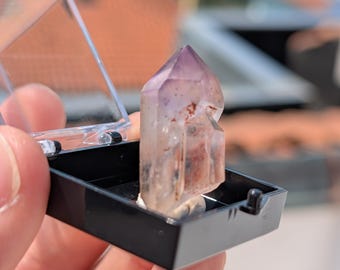 Cristal de amatista natural de Las Vigas, México – Punta morada oscura – Colección Mineral – Piedra en bruto