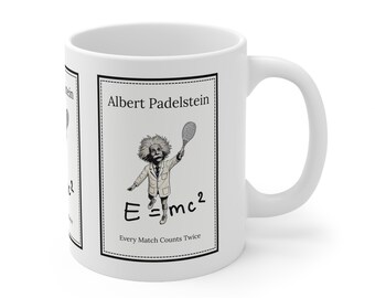 Taza de Albert Padelstein: Regalo divertido para jugadores de pádel - Chiste deportivo y científico