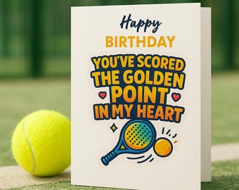 Funny Padel Birthday Card | Sporty Love Greeting (Digital Download)