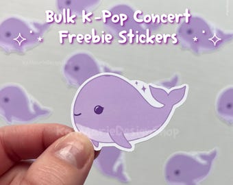 Concert Freebie Stickers | Purple Whale Sticker | Bulk Kpop Concert Freebies | Perfect For Laptops, Kindles, Journals, Cases!