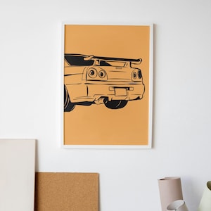 Modern Car Wall Art: Kids Nursery Transportation Print (Digital Download, 4 Sizes)