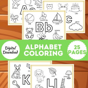 Alphabet Coloring Book: A-Z Printable Learning Activity (PDF Download)