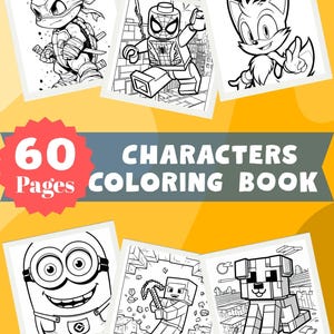 Cartoon Coloring Book: 60 Unique Characters (PDF Download)