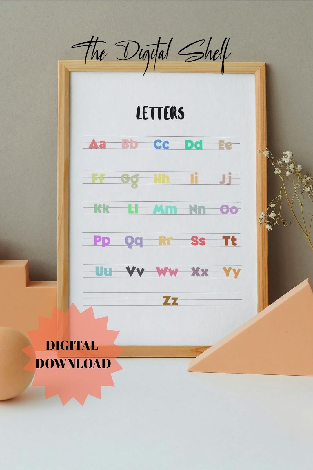 ABC Chart Poster | Kids Alphabet Learning Wall Art | Preschool ...