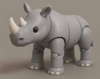 3D druckbare Rhino STL-Datei | Safari Tier Modell