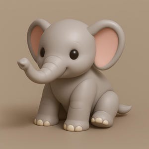 3D Printable Baby Elephant Toy STL | Nursery Decor (Digital File)
