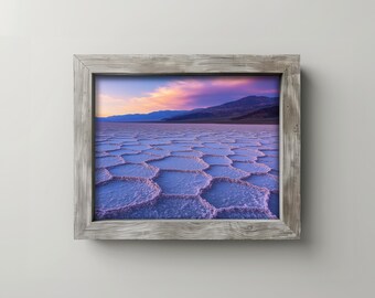 Badwater Basin Print - Moody Desert Sunset Salt Flats Landscape (Digital Download)