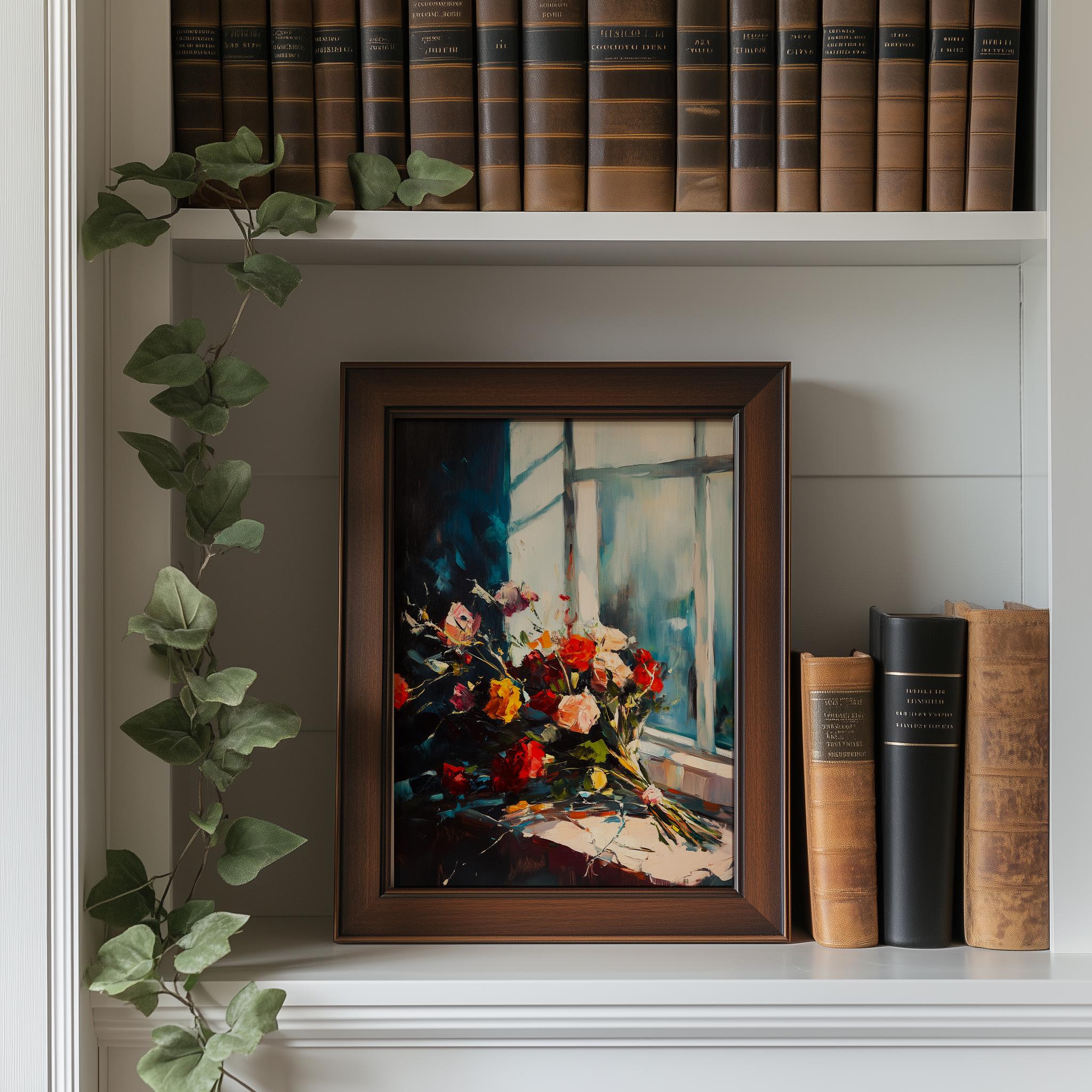 Moody Floral Still Life Art Print - Romantic Vintage Bouquet ...