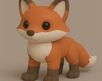 Räv 3D-modell STL-fil | Skogsmarksdjursfigur | Digital nedladdning för 3D-utskrift