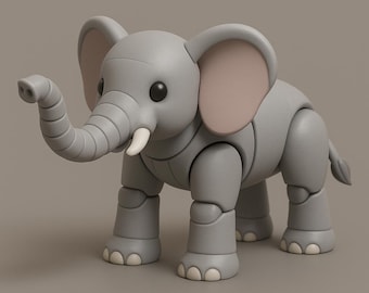 3D Printable Elephant STL File | Single Color Safari Animal