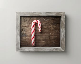 Rustieke print van kerstsnoepgoed – muurdecoratie in boerderijstijl (digitale download)
