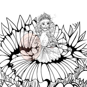 Fairy Queen Coloring Page: Printable Fairy Art (Digital Download