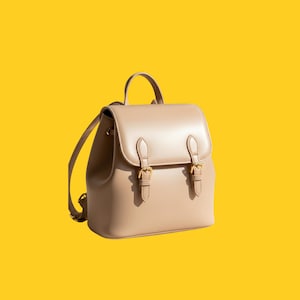 Personalized Full Grain Leather Mini Backpack - Handmade Pure Cowhide Leather Small Rucksack - Mini Backpack Purse - Women Leather Backpack