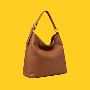 Personalized Handmade Pure Leather Hobo Bag - Full Grain Leather Slouchy Bag - Leather Tote Bag - Italian Leather Bag - Leather Shoulder Bag
