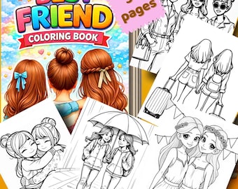 Best Friend Coloring Book for Kids & Teens: Friendship Coloring Pages