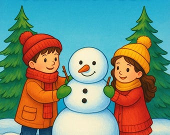 子供向け冬の塗り絵 | 楽しいホリデーページ10ページ (PDF)