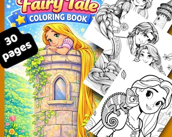 子供向けおとぎ話の塗り絵：魔法のお姫様とお城の30ページ