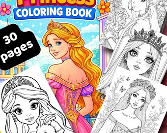 子供向けプリンセスぬり絵