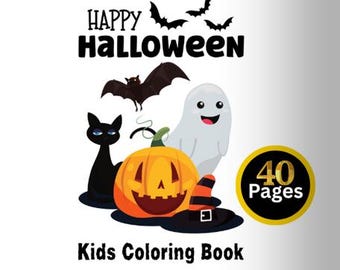 ハロウィン子供向けぬり絵 – 45ページ印刷可能なPDF | 楽しい不気味なアクティビティブック