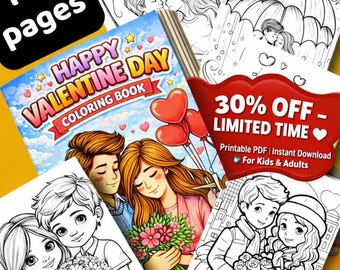 ハッピーバレンタインデーぬりえ：大人とティーン向けのロマンチックなぬりえ100ページ