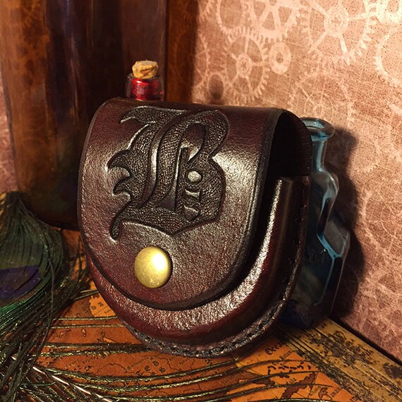 Monogrammed Initials Leather Pocket Watch Cases Handcrafted Etsy