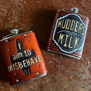 Browncoat Firefly Leather Flask: Serenity I Aim to Misbehave Can’t Stop the Signal